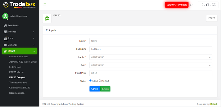 Add coin pair form