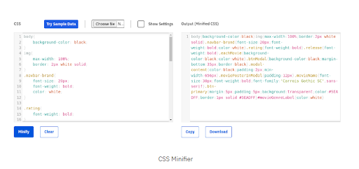 css minification