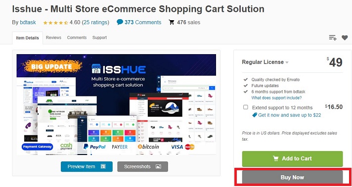 Isshue - Multi Store eCommerce Shopping Cart Solution