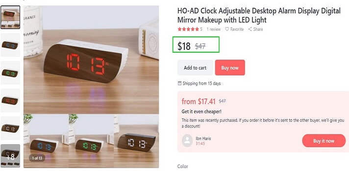 Mirror Alarm Clock 