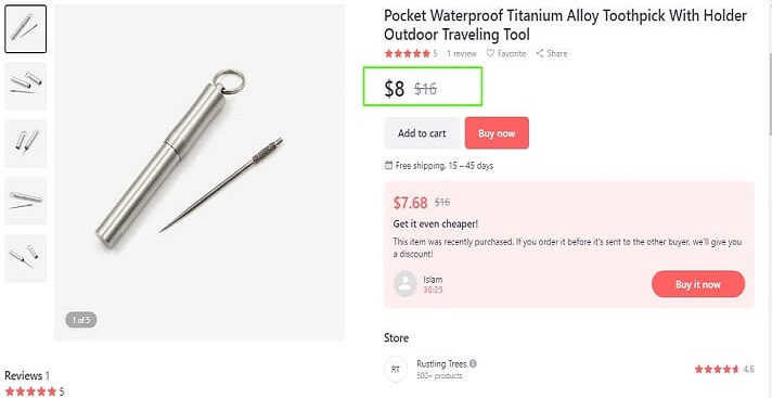 Portable Pocket Toothpick Holder