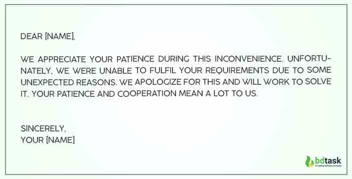 Your patience during this inconvenience is highly appreciated
