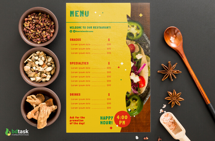 color setting of food menu card