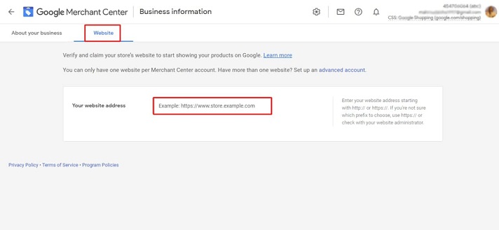 Google Merchant Setup 2