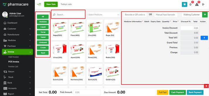 Dynamic POS Billing Interface