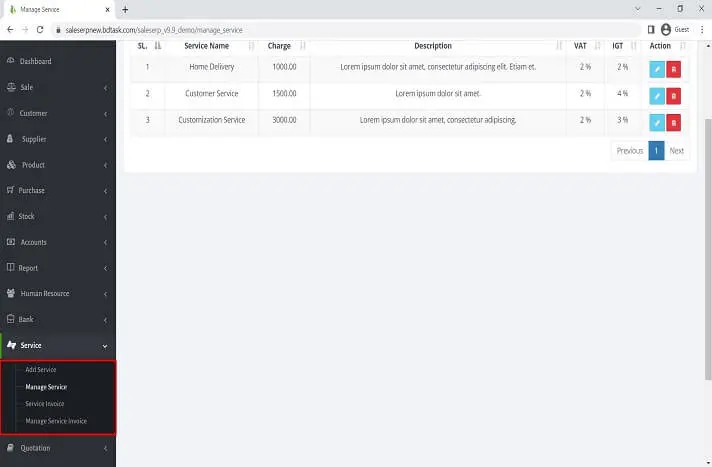 Service Management System