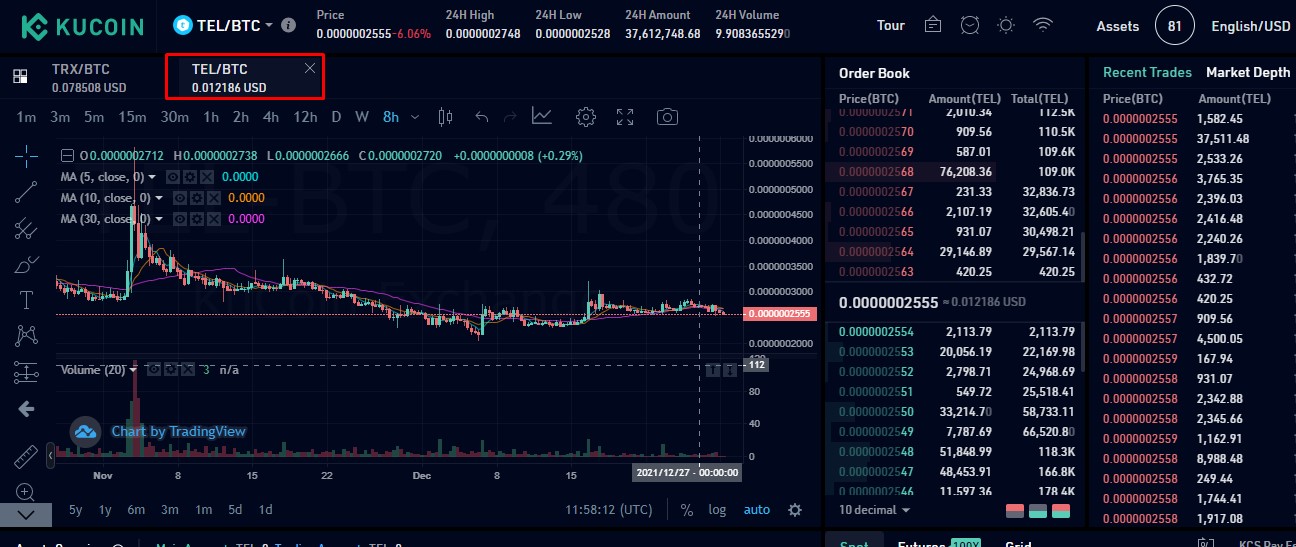 Choose Market Pair to Buy Telcoin