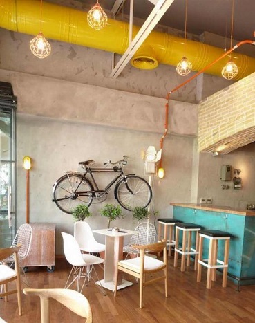 Urban or Contemporary Cafe with a Modern Interior