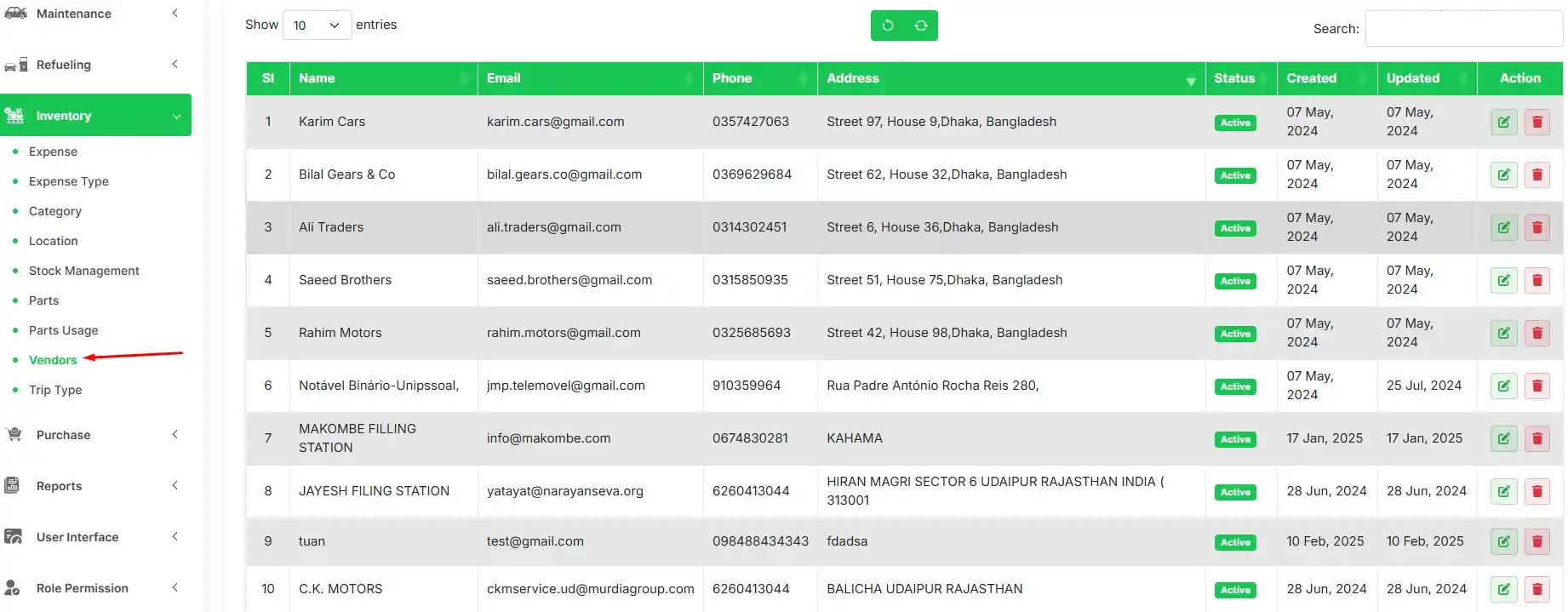 Manage Vendors