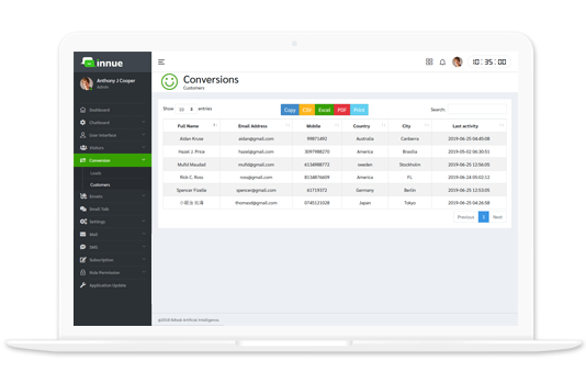 innue live chat software user