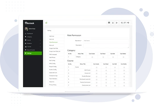 Learning management system roll permission