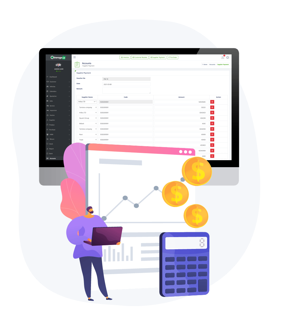 Garage Management Software Account Management