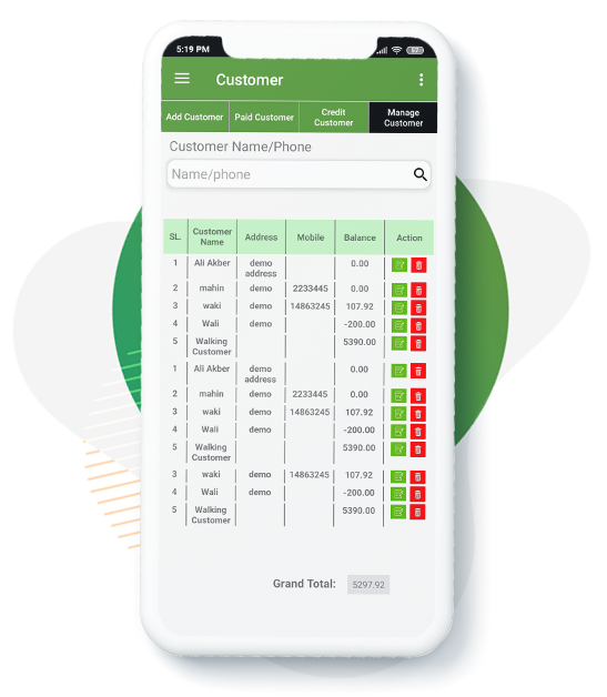 Mpos app Customer Administration