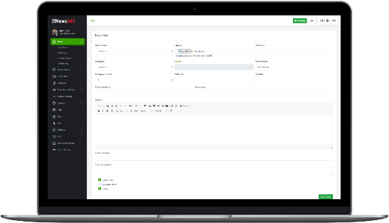 News posting panel for PHP Newspaper Script