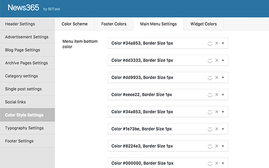newspaper theme color option