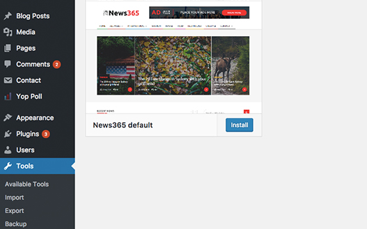 newspaper theme demo install