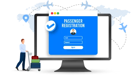 Passenger registration for flight booking software