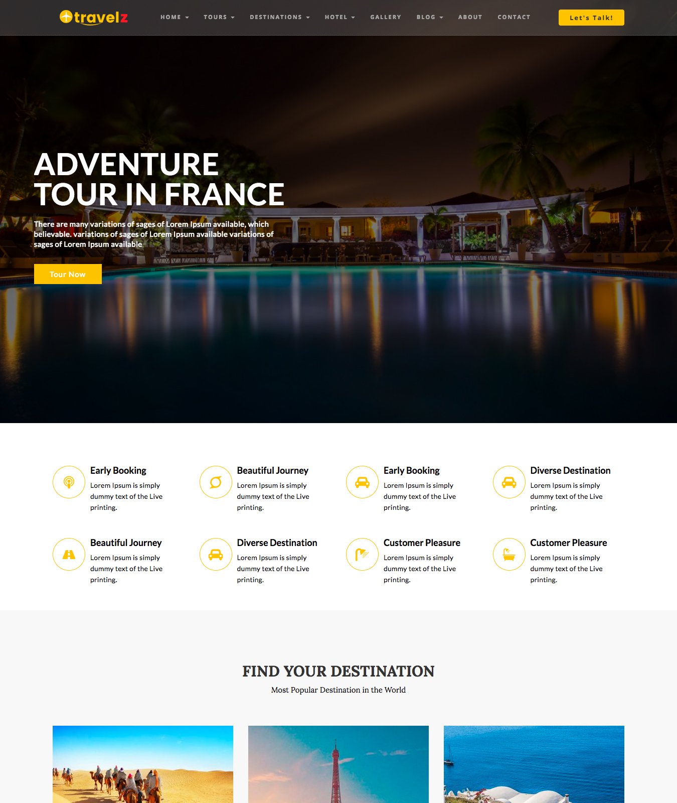 Travelz home page four