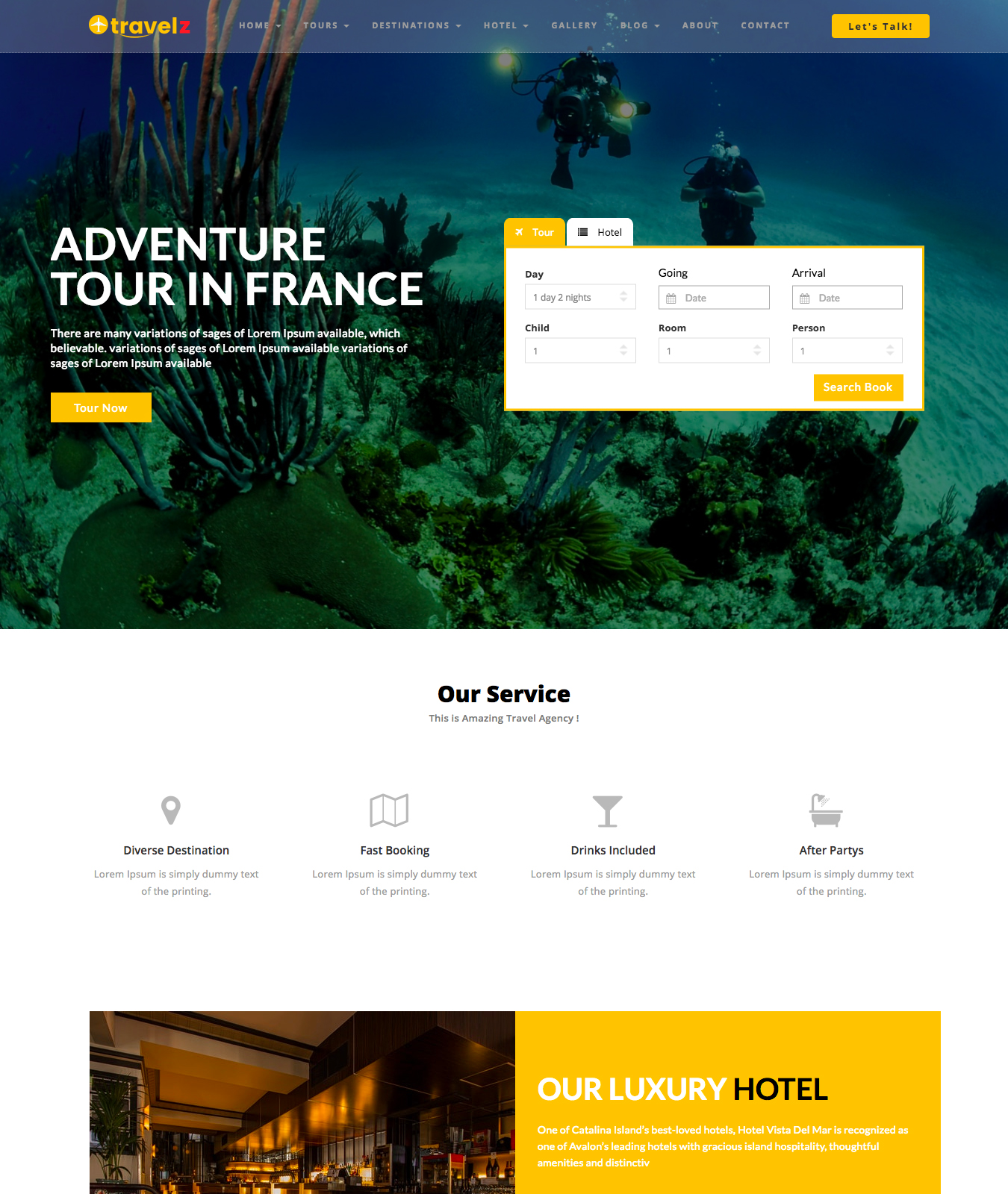 Travelz home page five