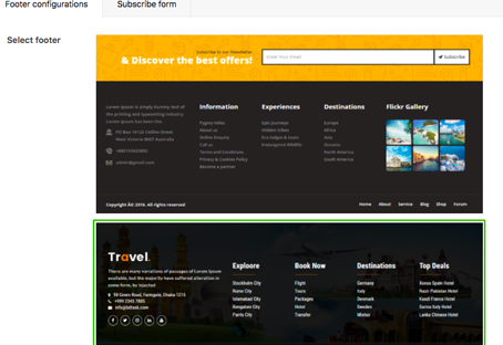 Travelz footer style